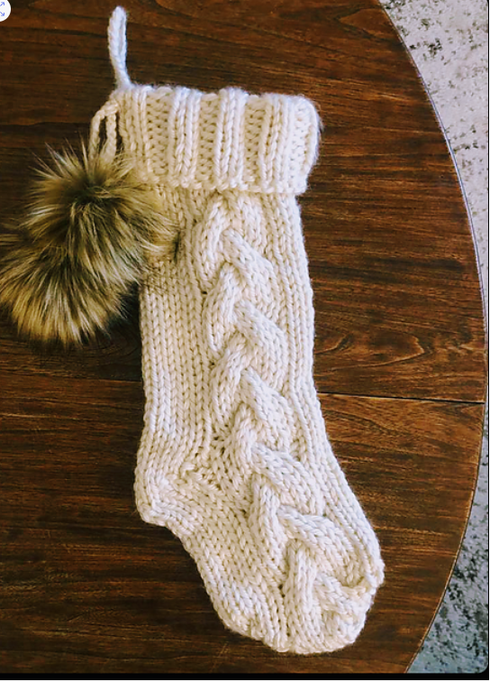 Seed Stitch Stocking - Knitting Pattern